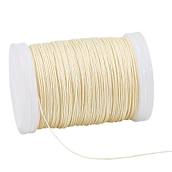 Античный Белый Вощеный шнур полиэстера, круглые, старинный белый, 0.5 мм, около 131.23 ярдов (120 м) / рулон