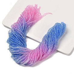 Разноцветный Прозрачные окрашенные стеклянные бусины, граненые, рондель, красочный, 2.6x2.5 мм, отверстие : 0.5 мм, около 135~140 шт / нитка, 26~27 см