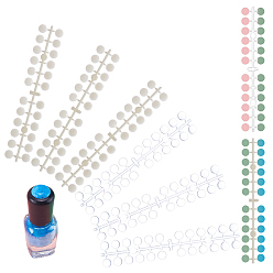 Mixed Color 2 Sets 2 Colors Plastic False Nail Tips Color Chart, Nail Polish Color Palette Display, 3D Half Round, Mixed Color, 20.2x3.7x0.25cm, 1set/color