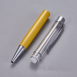 Goldenrod Creative Empty Tube Ballpoint Pens, with Black Ink Pen Refill Inside, for DIY Glitter Epoxy Resin Crystal Ballpoint Pen Herbarium Pen Making, Silver, Goldenrod, 140x10mm