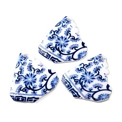 Самородки Печатные подвески из смолы, имитация синего и белого фарфора, самородки, 32x30x4 мм, отверстие : 1.8 мм