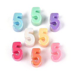 (52) Непрозрачная лаванда Непрозрачные акриловые бусины с УФ-покрытием, радужный, число 5, разноцветные, 21~24x12~14x10.5~12 мм, отверстие : 6 мм