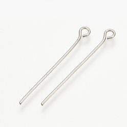 Stainless Steel Color 304 Stainless Steel Eye Pin, Stainless Steel Color, 50x0.7mm, Hole: 2.5mm