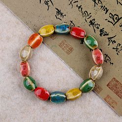 Oval Браслеты из фарфоровых бусин ручной работы для женщин, овальные, внутренний диаметр: 2-1/2 дюйм (6.5 см)