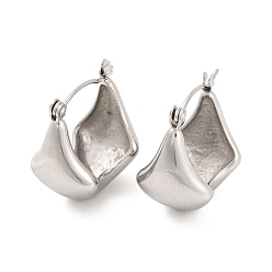 Нержавеющая Сталь Цвет Не тускнеет 304 серьги-кольца из нержавеющей стали с геометрическим дизайном в виде сумки-корзины для женщин, цвет нержавеющей стали, 21.5x13 мм