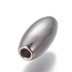 Stainless Steel Color Tarnish Resistant 304 Stainless Steel Beads, Rice, Stainless Steel Color, 11x5mm, Hole: 1.5mm