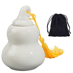 Белый 1керамическая миниатюрная урна для кремации домашних животных в форме тыквы, с бархатными мешочками из поликарбоната, белые, 1 мм