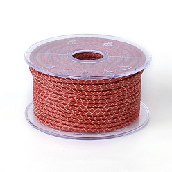 Индийский Красный Оплетенный шнур из натуральной кожи, кожаный шнур ювелирных изделий, ювелирные изделия DIY делает материал, Индийская красная, 5 мм, около 21.87 ярдов (20 м) / рулон