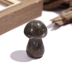 Халькопирит Украшения из натурального халькопирита, украшения для дома, гриб, 22x36 мм