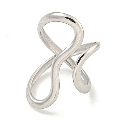 Нержавеющая Сталь Цвет Не тускнеет 304 открытое кольцо-манжета из нержавеющей стали для женщин, цвет нержавеющей стали, размер США 7 1/4 (17.5 мм)