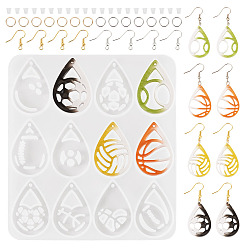 Teardrop Diy jewerly изготовление наборов для поиска, в том числе силиконовые формы, латунные крючки для серьги и кольца с открытым прыжком, слеза, 106.5x95.5x4.5 мм