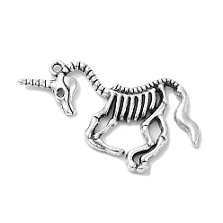 Лошадь Тибетский стиль сплава подвески для Хэллоуина, лошадь, 27x41x3 мм, отверстие : 1.8 мм