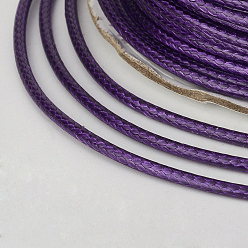Purple Eco-Friendly Korean Waxed Polyester Cord, Purple, 1mm, about 169.51~174.98 Yards(155~160m)/Roll