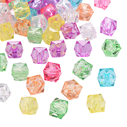 (52) Непрозрачная лаванда 300 шт прозрачные акриловые бусины, кубические, граненые, разноцветные, 10x10x8 мм, отверстие : 1.5 мм, 300 шт