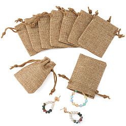 Верблюжий 20шт. прямоугольные упаковочные мешочки из полиэстера, имитирующие мешковину, на завязках, на Рождество, свадьба и упаковка поделки, верблюжие, 9x7 см