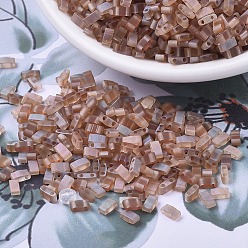 (HTL4578) Кристально-цельсийский Матовый Миюки половина бусины тила, японский бисер, 2 отверстие, (htl 4578) кристалл по цельсию, 5x2.3x1.9 мм, отверстие : 0.8 мм, Около 12500 шт / 500 г