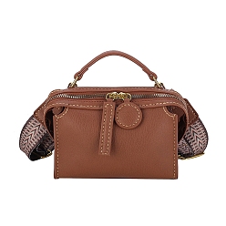 Coconut Brown DIY PU Leather Rectangle Crossbody Lady Bag Making Sets, Shoulder Bags Kit for Beginners, Coconut Brown, 18x8x12cm
