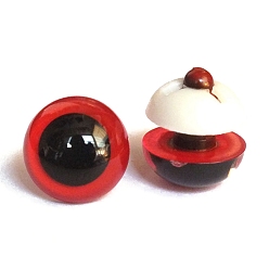 Красный Abs пластиковые глаза куклы, Чучела игрушечных глаз, безопасные глаза, с распоркой, полукруглый, красные, 10 мм