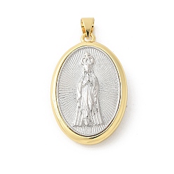 Jesus Латунные подвески, овальные, религия, стойки покрытие, без кадмия и без свинца, долговечный, с целью перехода в кольце, Иисус, 19.5x30.5x6 мм, отверстие : 4x3.5 мм