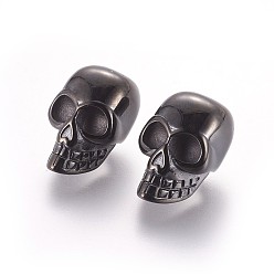 Черный Цвет Металла 304 из нержавеющей стали бусы, sukll, металлический черный , 20x13.7x13 мм, отверстие : 6.5 мм