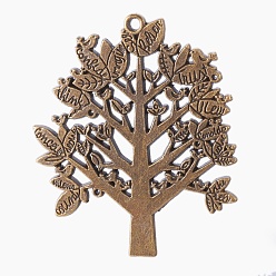 Античная Бронза Подвески из сплава , древо жизни, без никеля , античная бронза, 70x57x2 мм, отверстие : 2 мм