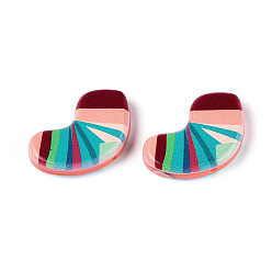 Разноцветный Печатные непрозрачные бусины из смолы, носки, красочный, 22x25x6 мм, отверстие : 1.2~1.4 мм