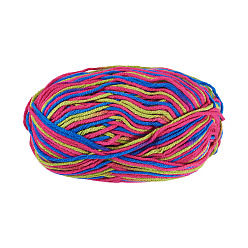 Deep Pink Polyester Fibers Knitting Yarn, Cashmere Yarn, for Blanket Pillows Craft Crochet Yarns, Deep Pink, 2mm, about 136.70 Yards(125m)/Skein