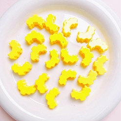 Jaune Perles acryliques laquées, cœur, jaune, 25x29mm, Trou: 2.8mm