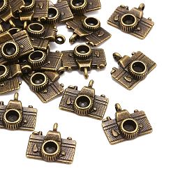 Античная Бронза Сплавочные подвески, без кадмия и без свинца, камера, античная бронза, 13x13x5 мм, отверстие : 2 мм