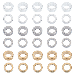 (52) Непрозрачная лаванда 304 из нержавеющей стали разделительные бусины, плоско-круглые, разноцветные, 6x2 мм, отверстие : 4 мм, 3 цветов, 50 шт / цвет, 150 шт / коробка