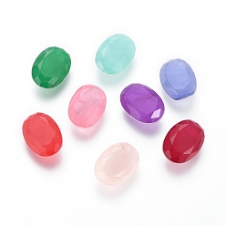 (52) Непрозрачная лаванда K 9 кабошоны из стеклянного страза, заостренный назад и граненый, овальные, разноцветные, 14x10x5.5 мм