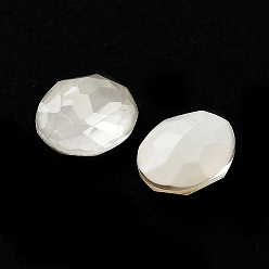 Crystal K9 Glass Rhinestone Cabochons, Point Back & Back Plated, Faceted, Oval, Crystal, 10x8x4mm