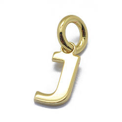 Letter J 925 серебряные шармы, буквы, реальный 18 k позолоченный, letter.j, 9x4x0.8 мм, отверстие : 3 мм