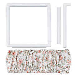 Белый Обручи для вышивки крестом из пластика, аксессуары для швейных инструментов, с чехлом для пялец для вышивки крестом из полиэстера, белые, 287x287x23 мм, внутренний диаметр: 246x246 мм