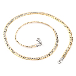 Золотой & Цвет Нержавеющей Стали 304 женские ожерелья-цепочки из нержавеющей стали, золотые и нержавеющая сталь цвет, 19.57~19.76 дюйм (49.7~50.2 см), шириной 5 мм 