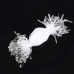 Белый Ценник одежды повесить, полипропиленовый шнур, с предохранительной булавкой и застежкой, золотые, белые, 110x1 мм, предохранительный штифт: 18x4.5x1.5 мм, штифт: 0.5 мм, застежка: 16x2x1.5 мм, около 1000 шт. / пакет