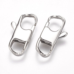 Stainless Steel Color 304 Stainless Steel Lobster Claw Clasps, Stainless Steel Color, 22.5x11.5x4mm, Hole: 5.5x6mm