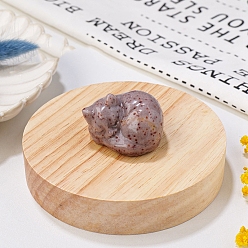 Другие Нефриты Украшения из натурального индийского нефрита, фигурка из энергетического камня Рейки, спящий кот, 33.5x39x23.5 мм