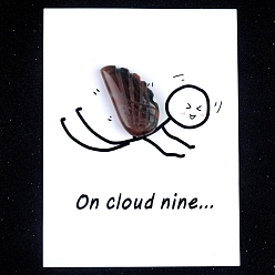 (RRHB277) Кристалл на подкладке из медово-бежевого цвета Натуральный индийский агат, резные фигурки, орнамент, для домашнего украшения рабочего стола, Подарочная карта своими руками с вдохновением, крыло, 30x15 мм