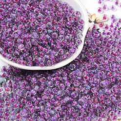 Фуксин Прозрачные внутри цветные стеклянные бусины, круглое отверстие, круглые, фуксиново-красные, 4x3 мм, отверстие : 1.4 мм, Около 6428 шт / фунт