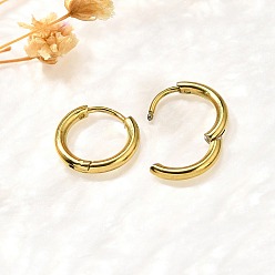 Настоящее золото 14K 304 серьги из нержавеющей стали для женщин, ионное покрытие (ip), реальный 14 k позолоченный, 11x1.5 мм