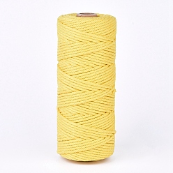 Желтый Нити хлопчатобумажные, макраме шнур, декоративные нитки, для поделок ремесел, упаковка подарков и изготовление ювелирных изделий, желтые, 2 мм, около 109.36 ярдов (100 м) / рулон
