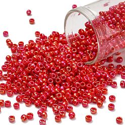 (405) Opaque AB Cherry Тохо 8/0 круглые бусины, японский бисер, (405) непрозрачная вишня, 3 мм, отверстие : 1 мм, Около 1111 шт / 50 г