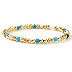 Смешанные камни Браслеты из натурального смешанного драгоценного камня из бисера, составные браслеты для женщин, круглые, 6.89 дюйм (17.5 см)