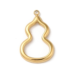 Real 14K Gold Plated 304 Stainless Steel Pendants, High Polished Gourd Charm, Real 14K Gold Plated, 22.5x14x2mm, Hole: 1.5mm