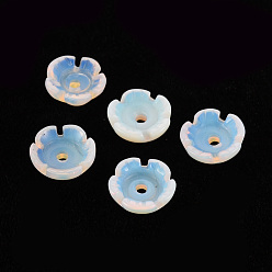 Opalite Opalite Beads, Flower, 10x10x4mm, Hole: 1.5mm