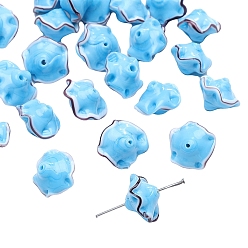 Темно-Голубой Юбка ручной работы из бисера лэмпворк, браслет из бисера своими руками, ювелирные аксессуары, глубокое синее небо, 17x12 мм