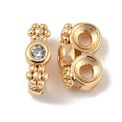 Real 18K Gold Plated Brass Multi Strand Links, Cadmium Free & Nickel Free & Lead Free, Flower, Real 18K Gold Plated, 7x2x4mm, Hole: 1.2mm