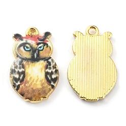 Верблюжий Печатные подвески сплава, золотые, сова, верблюжие, 23x14x2 мм, отверстие : 1.6 мм