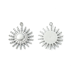 Нержавеющая Сталь Цвет Не тускнеющие 304 подвески из нержавеющей стали, солнечные чары, цвет нержавеющей стали, 14.5x12.5x1.6 мм, отверстие : 1 мм